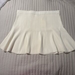 Ted Baker London Ivory Ribbed Knit Flared Skirt NWT Size XL